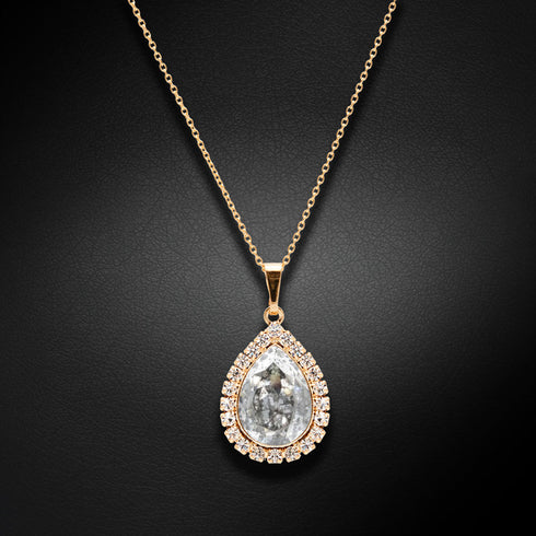 Pakabukas „Debesų Lašas (Sidabrinė Patina)“ su Swarovski™ kristalais